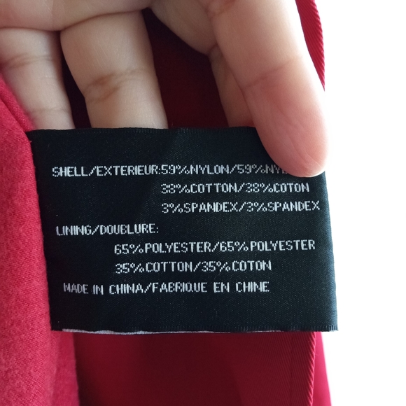 DKNY Women Red Button Down w/Belted Tie Rain/Trench Midi Coat size XL - Picture 11 of 12